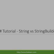 C Tutorial String Vs StringBuilder