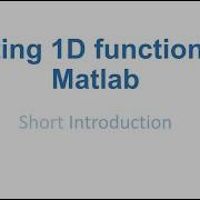 Plotting 1D Functions With Matlab
