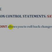 For Beginner SQL TRANSACTION CONTROL STATEMENTS COMMIT ROLLBACK SAVEPOINT YouTube
