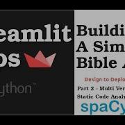 Создание простого приложения с Библией на Python Streamlit Spacy MultiVerse и статический анал