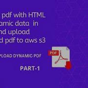 Generate Pdf With HTML And Dynamic Data In Nodejs And Upload Generated Pdf To Aws S3 Part 1