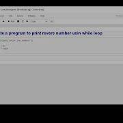 How To Reverse Number In Python Using While Loop