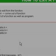 How To Exit A Function In C