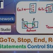 Exit GoTo Stop End Return Прочие операторы Управляющие структуры