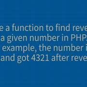 Create A Function To Find Reverse Of A Given Number In PHP