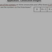 Application Consecutive Integers