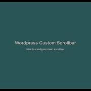 WP Custom Scrollbar Plugin Main Scrollbar Configuration