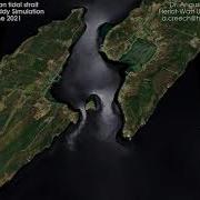 Large Eddy Simulation Of Canadian Tidal Strait Partial Ebb Final Run Zoomed Out