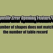 Shapefile Error Opening Feature Class
