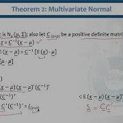 Theorem 2 Multivariate Normal Multivariate Analysis STA633 Topic031