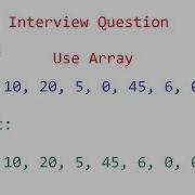 Move Zeros To End And Non Zeros To Front In An Array Java Concepts By Jay Tutorial