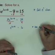 SOLVING EXPONENTIAL EQUATIONS Base E
