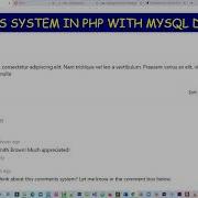 Comments System In PHP With MySQL Database