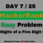 Sum Of Digits Of A Five Digit Number HackerRank Tasin Coder Hackerrank Day7