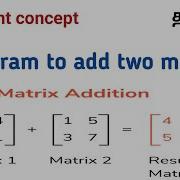 C Program To Add Two Matrices In Tamil Matrix Addition