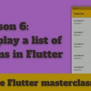 Lesson 6 Display A List Of Items In Flutter The ListView Widget