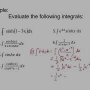 Integration Of Hyperbolic Functions