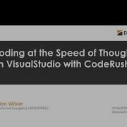 Visug Don Wibier Coding At The Speed Of Thought In VisualStudio With CodeRush