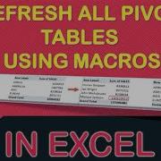 Refresh All Pivot Tables Using Macros In Excel