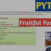 PYTHON Part 14 Fruitful Functions