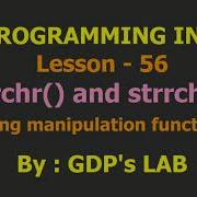 Strchr And Strrchr Functions Lesson 56 C In Hindi