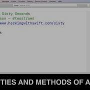 Properties And Methods Of Arrays Swift In Sixty Seconds