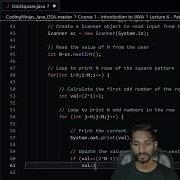 Find Odd Square Pattern In Java Shorts