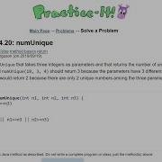 Java Practice It Exercise 4 20 NumUnique If Else Method Basics Return