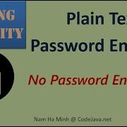 Spring Security Plain Text Password Encoder No Password Encoding