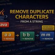 Remove Duplicate Characters From A String Java Interview Placement Coding