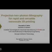 Sourabh Saha Projection Two Photon Lithography For Rapid And Versatile Nanoscale 3D Printing