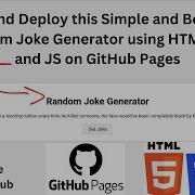 Create A Random Joke Generator With HTML CSS JS GitHub Pages Deployment Replit GitHub