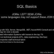 SQL Basics How To Use A LEFT SEMI JOIN And Why