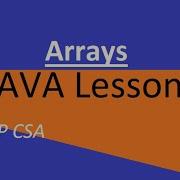 AP CSA Unit 6 Array Intro