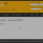 SQL Injection Stored XML Low Security Level