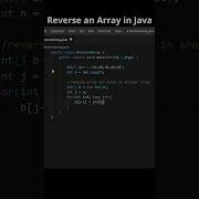 Reverse An Array In Java Java Shorts Programming