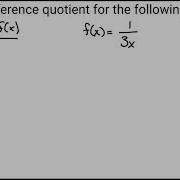 Difference Quotient Fractions