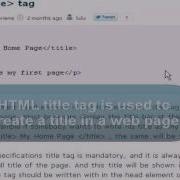 HTML Tutorial Title Tag