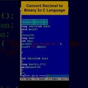 C Program To Convert Decimal Number To Binary Number Part 86 C Programming Cprogramming