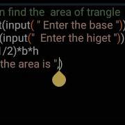 Python Program To Find The Area Of Triangle Using 1 2 Base X Height