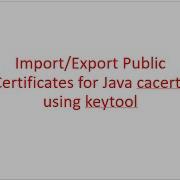 Import Public Certificates To Cacerts Or Jssecacerts Using Keytool