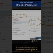 Tableau Change Parameter Action Tableaututorial Tableautraining Tableautips