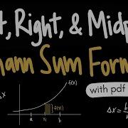 Left Right Midpoint Riemann Sum Formulas