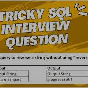 Tricky SQL Interview Question Reverse A String Without Using Reverse Function Recursive CTE