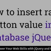 How To Insert Radio Button Value Into Database JQuery Insert Radio Button Value Into Database Ajax