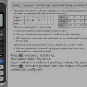A Level Maths Regression Model For An Exponential Relationship On A Casio Classwiz Fx 991EX