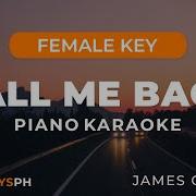 Call Me Back James Charles Female Key Piano Karaoke
