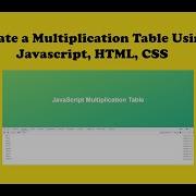 How To Create A Multiplication Table Using Javascript HTML CSS