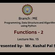 Programming Data Structure And Algorithms Using Python Function Part 2 AKTU Digital Education
