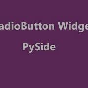 PySide Radio Button Widget QRadioButton